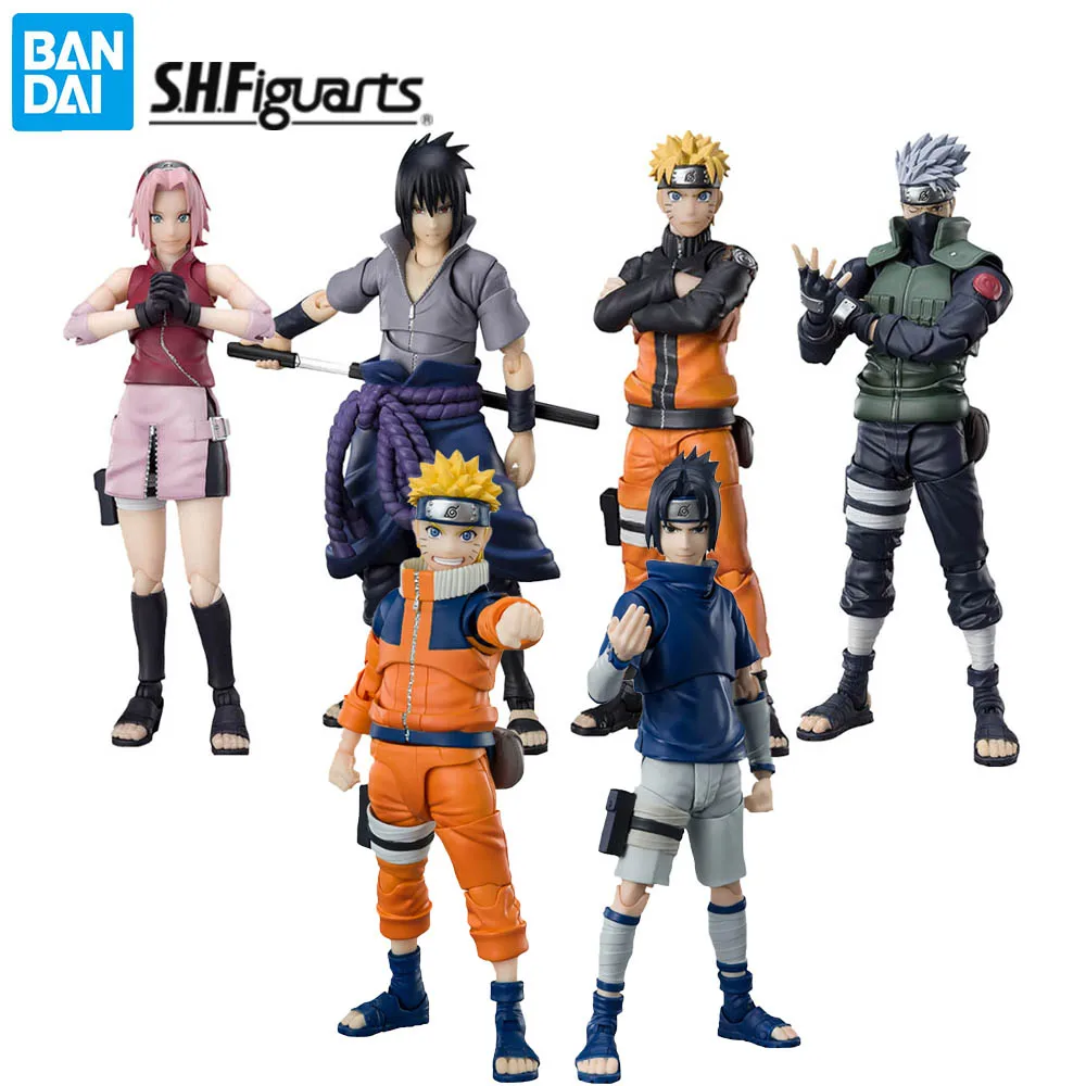 [In Stock] Bandai Original SHFiguarts Naruto: Shippuden Naruto Sasuke Sakura SHF Genuine Anime Figure Action Model Toy