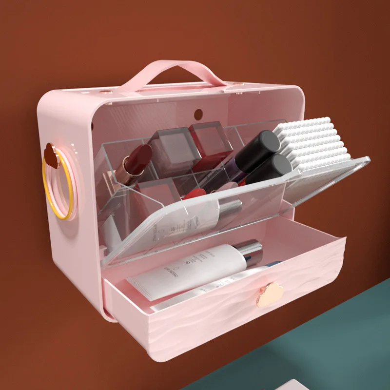 

Luxury Portable Lipstick Holder Makeup Organizer For Cosmetics Nail Polish Display Stand Dustproof Plastic Jewelry Storage Box