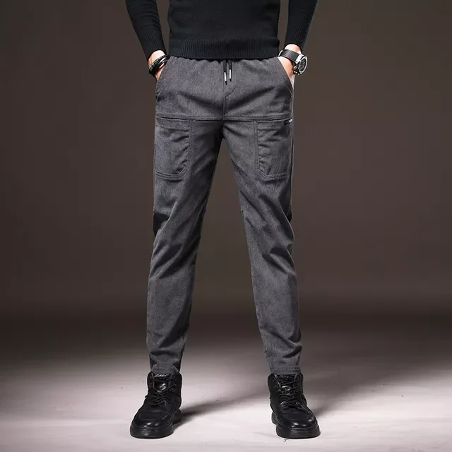

Men 6 pockets Joggers Sweatpants Japanese Streetwear Cargo Pant Brown Trousers Male Work 29-35 38 Harem Corduroy Pants