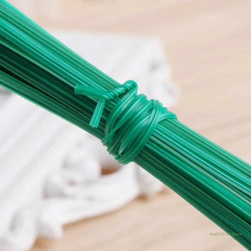 

QX2E 100 шт., скрученная проволока с садовым покрытием, веревочная стяжка для поддержки растений, пластиковые ремни, кабели