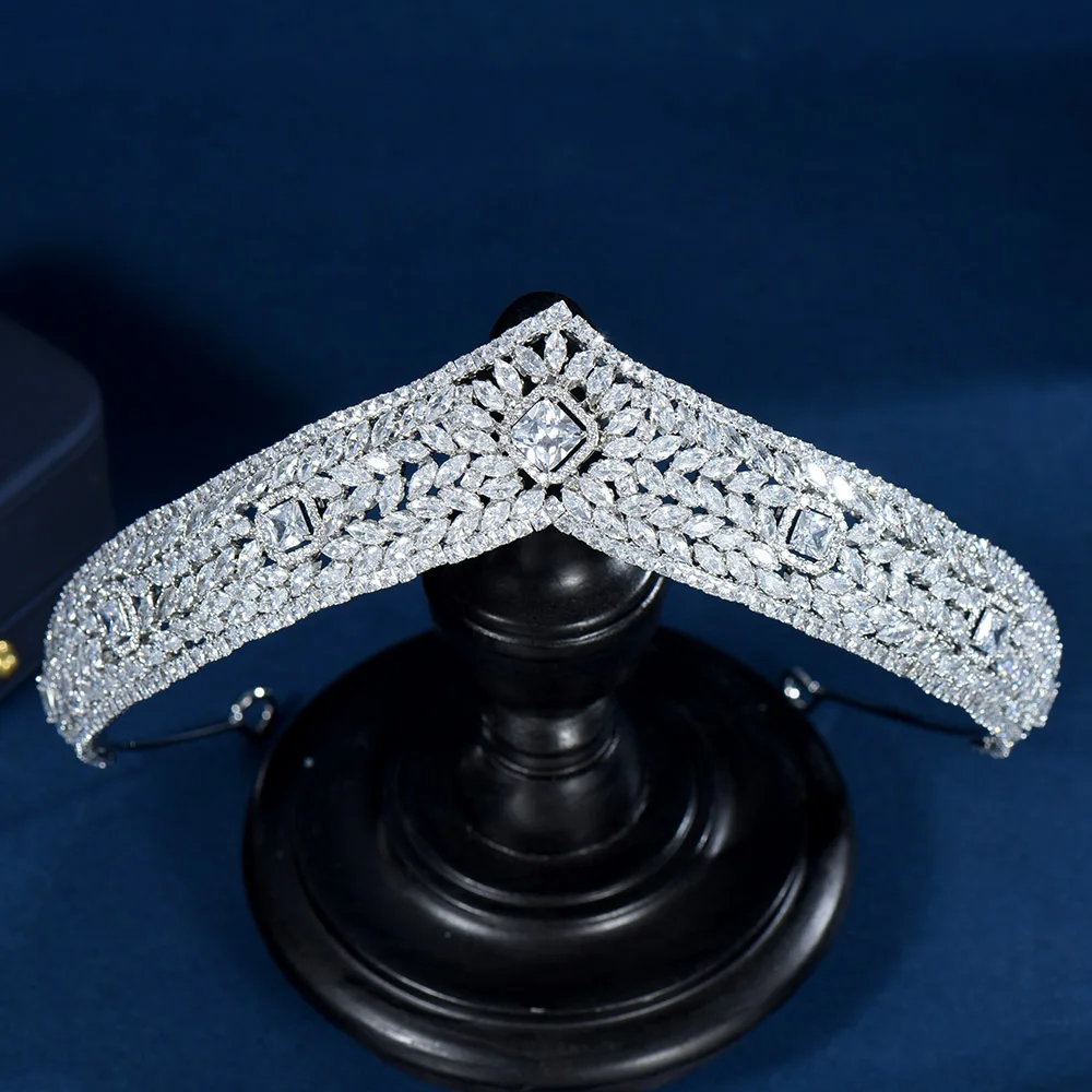 

HIBRIDE High Quality Headdress Bride Wedding Party Hair Accessories Fashion Design Big Crown Wedding Jewelry C-06