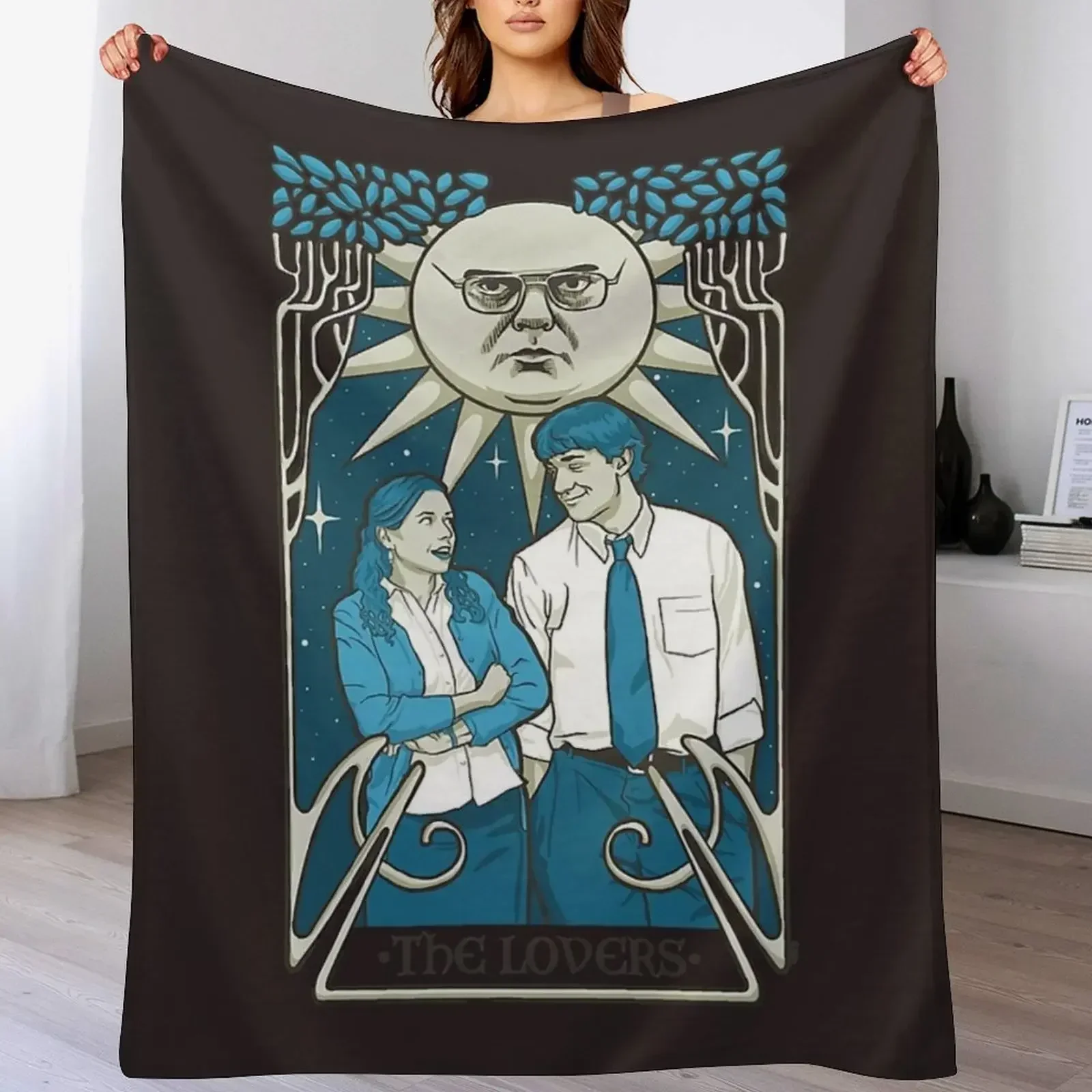 Офисное одеяло с картами Таро для любителей Пэм и Джима волосатое тонкое дивана