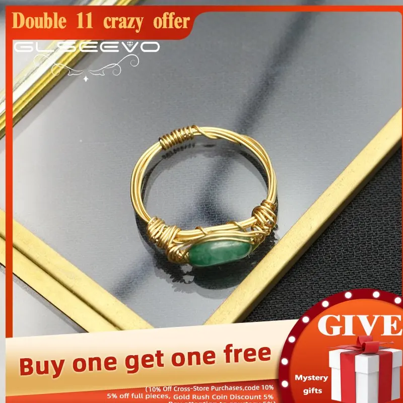 

GLSEEVO Jade Winding Woman Natural Pearls Promise Ring Luxury Romantic Fine Couple Jewelry Send A Girlfriend Handmade GiftGR0315