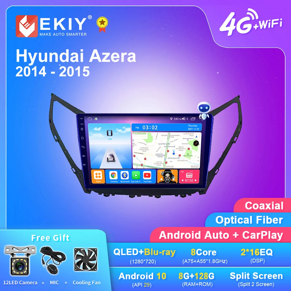 

EKIY T7 DSP Android 10 Car Radio For Hyundai Azera 2014 - 2015 Multimedia Player Stereo GPS Navigation 2din Tape Recorder DVD