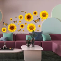 sunflowers butterfly wall stickers for living room kids room bedroom wall decal home decoration home decor murals