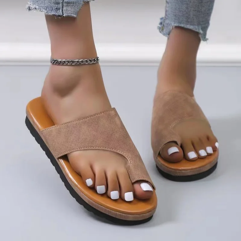 

Women Comfy Plain Shoes Flat Platform Ladies Casual Big Toe Foot Correction Sandals Orthopedic Bunion Corrector Flip Flop