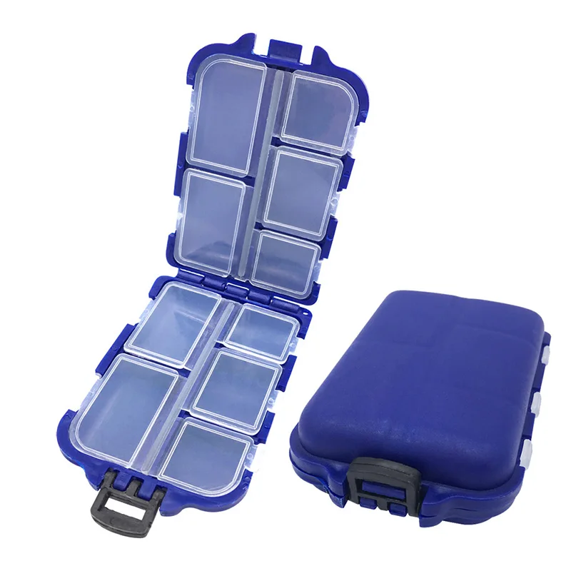 

Pill Box Travel Medicines Storage Box Pill Box Fishing Gear Accessories 10 Grids Plastics Drug Separation Portable