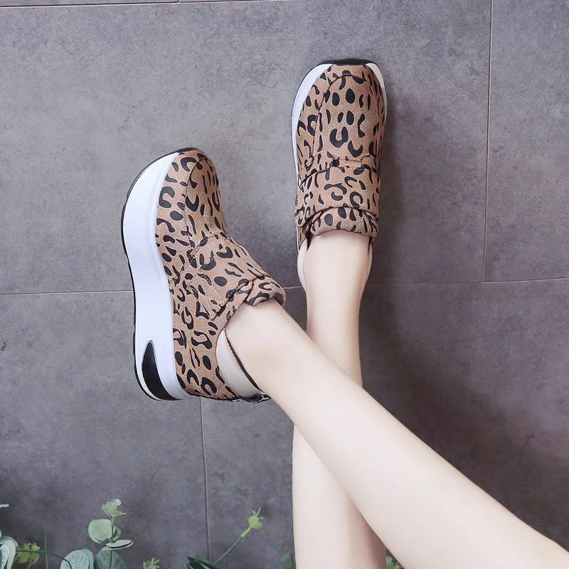 Heels 6CM Sneaker Platform Woman Shoes big size 41 Zapatillas Mujer Chunky New Ladies Denim Shoes Women Wedges sneakers vrouw