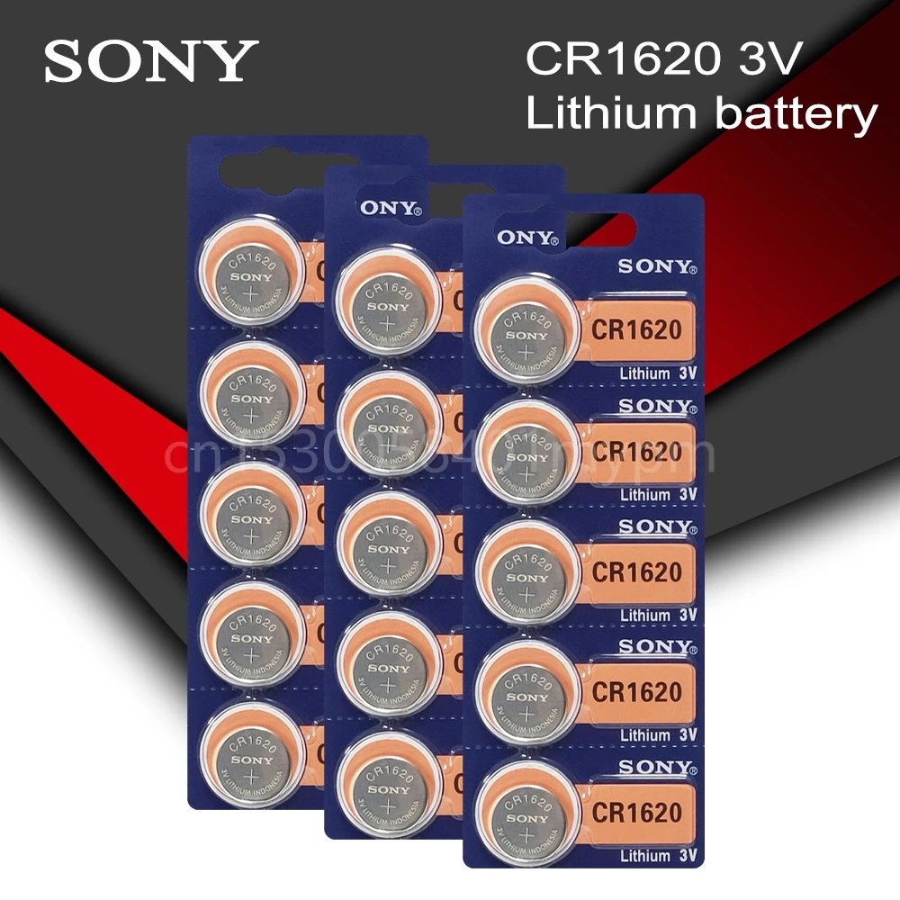 

Sony 100% Original CR1620 Button Cell Battery for Watch Car Remote Key Cr 1620 ECR1620 GPCR1620 3v Lithium Battery