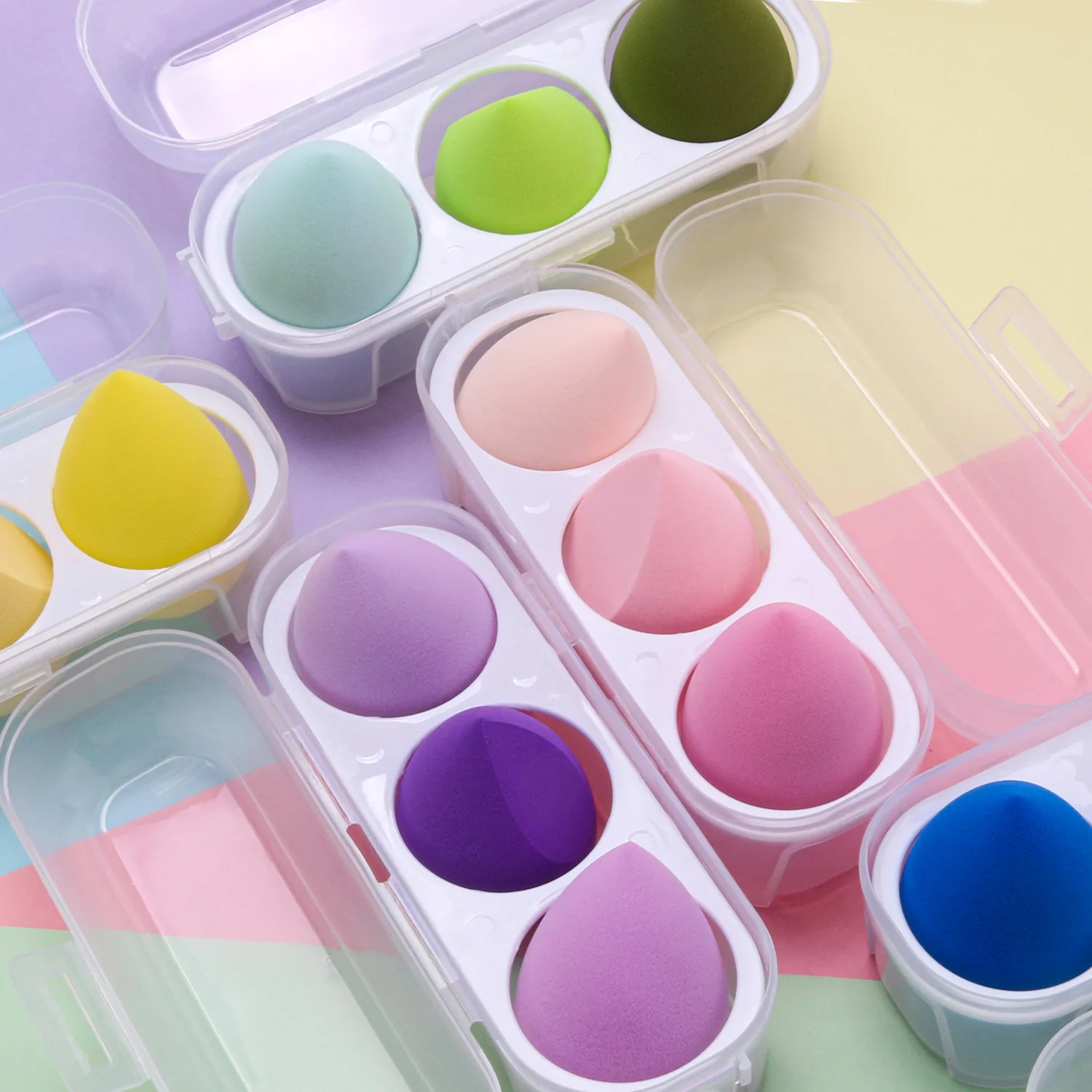 

3pcs Makeup Sponge Cosmetic Puff with Storage Box Foundation Powder Beauty Blender Women Make Up Accessories Tools