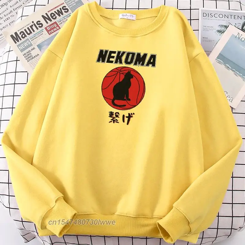 

Haikyuu Nekoma Club Cute Cat Printing Men/Women Sweatshirt Brand Clothes Thermal Vintage Male Hoodie Large Size Hoodies
