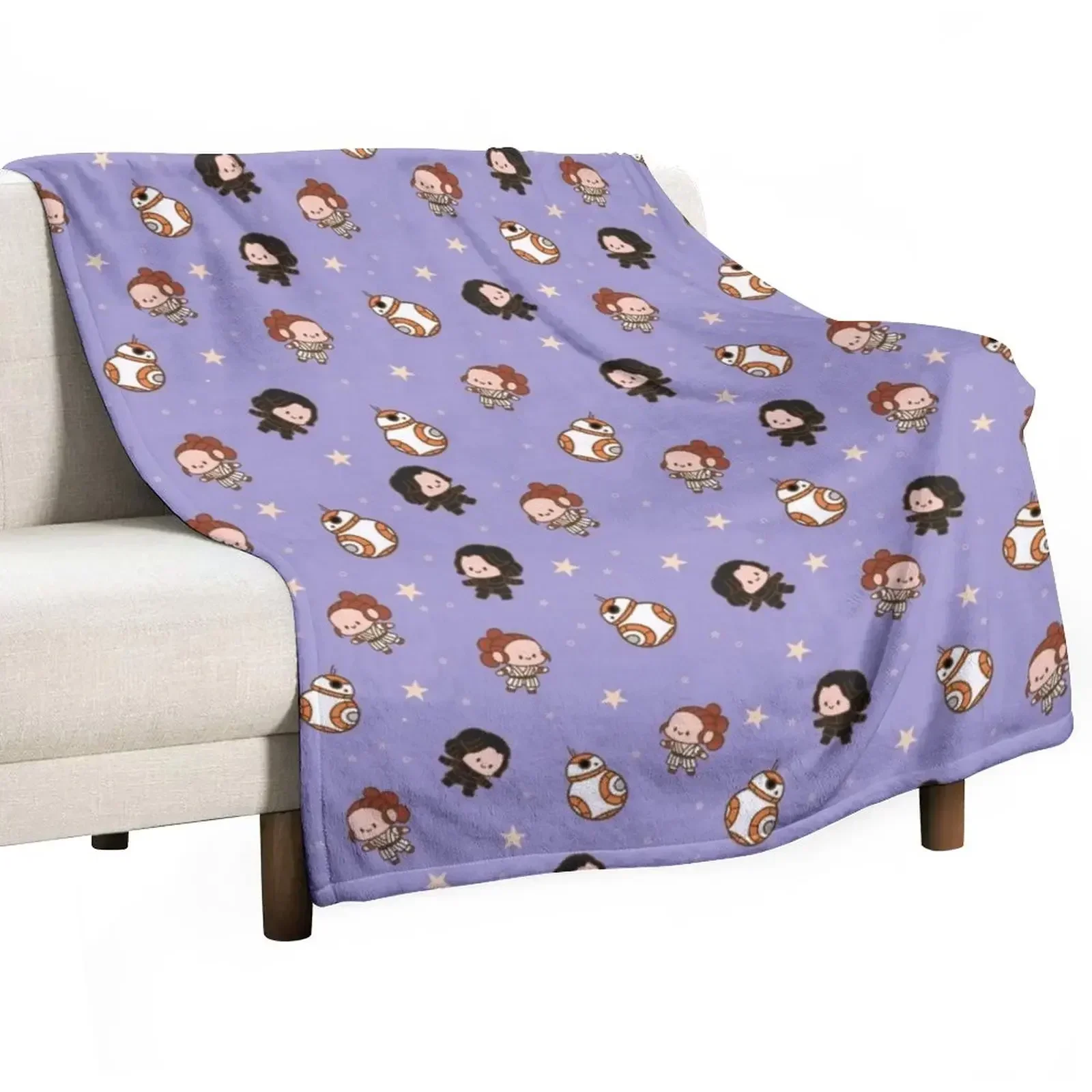 Reylo Adventure - Purple Throw Blanket warm for winter Plaid Decorative Sofas Blankets