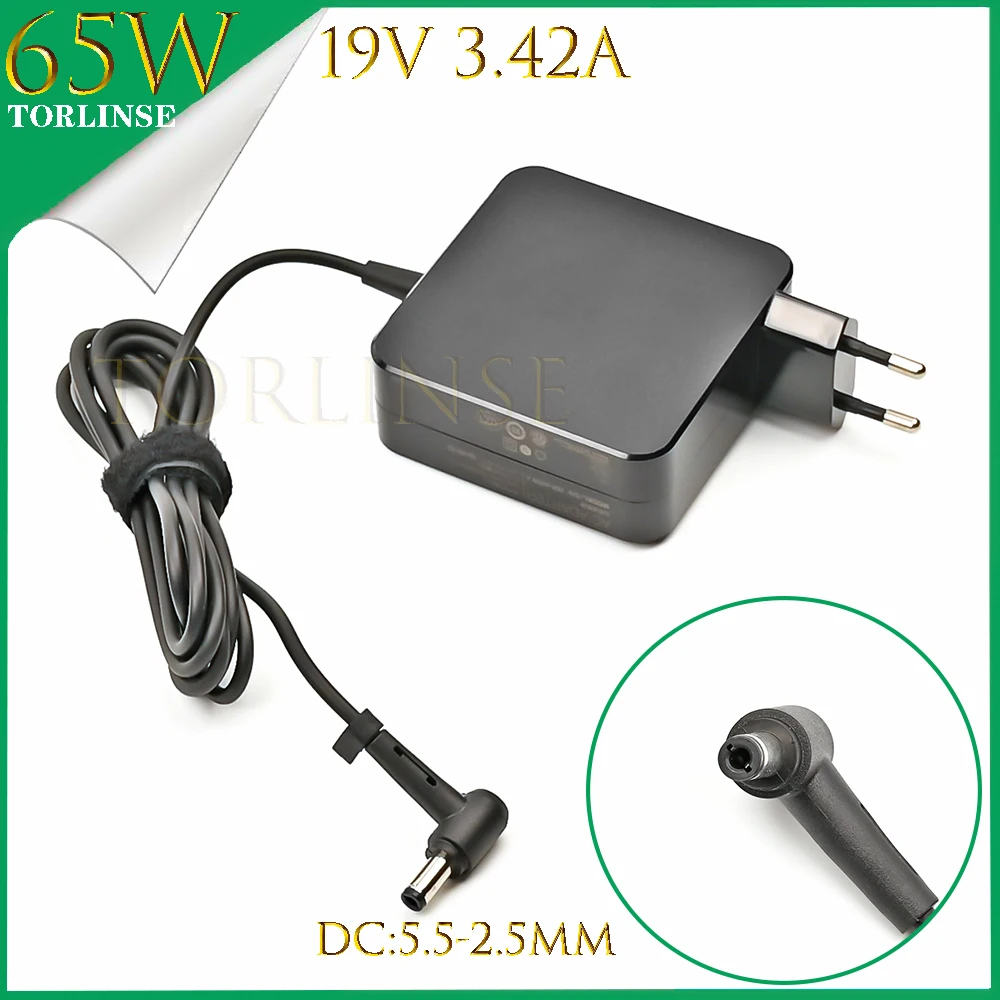 

19V 3.42A 5.5x2.5mm 65W AC Laptop Adapter Charger for Asus X401A X550C A450C Y481 X501LA X551C V85 A52F X555 w519L x751