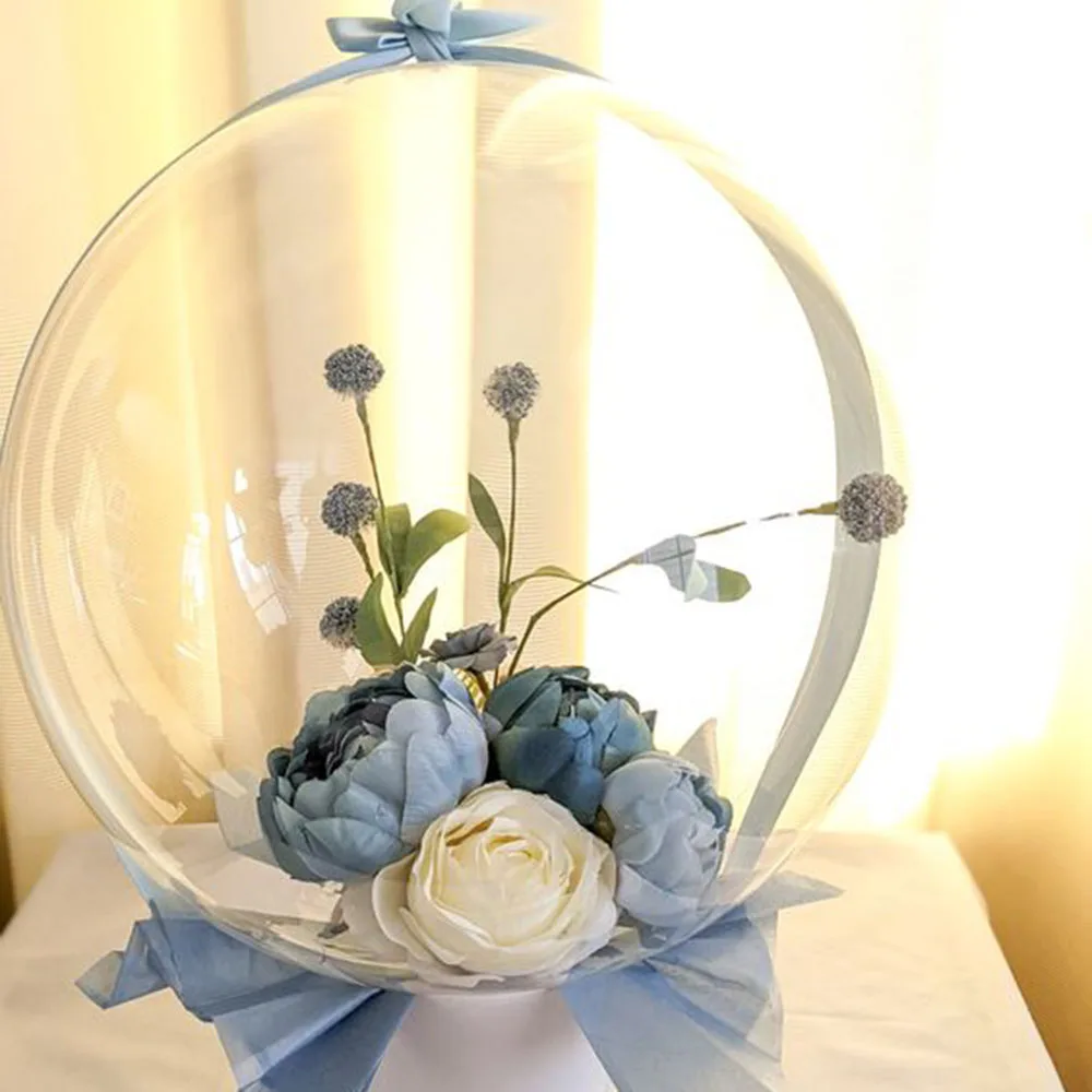 

25pcs 30'' 20cm Diameter Large Wide Neck Transparent BOBO Balloon Bouquet Snacks Gift Wrapping Birthday Party Wedding Gift Decor