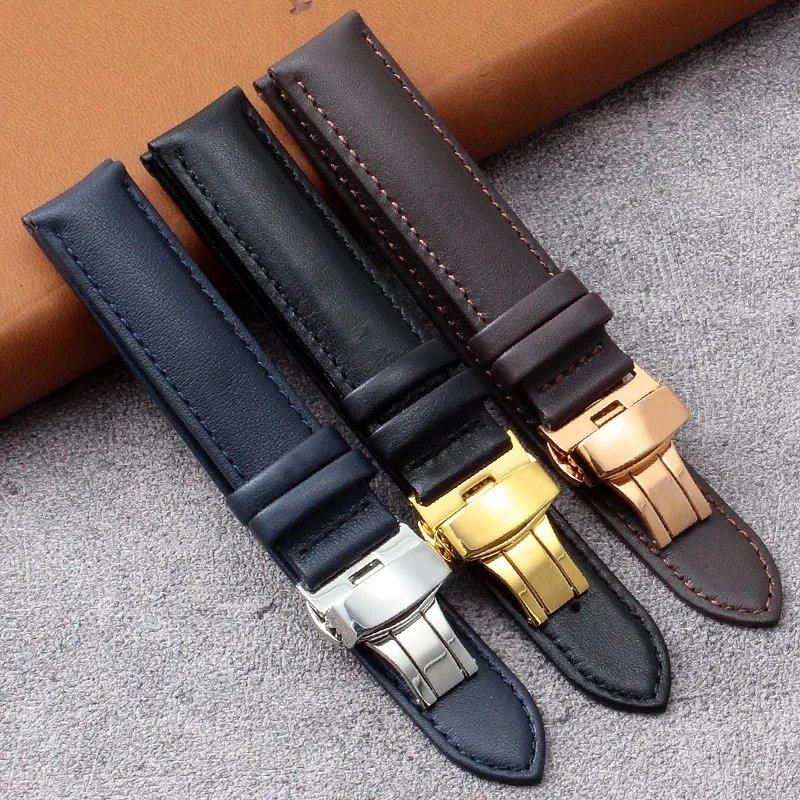 

14mm 16mm 18mm 20mm Cow Leather Watch Band For Armani FIYTA Print Series LA/GA850002/GA850001 men's and women's couple watch