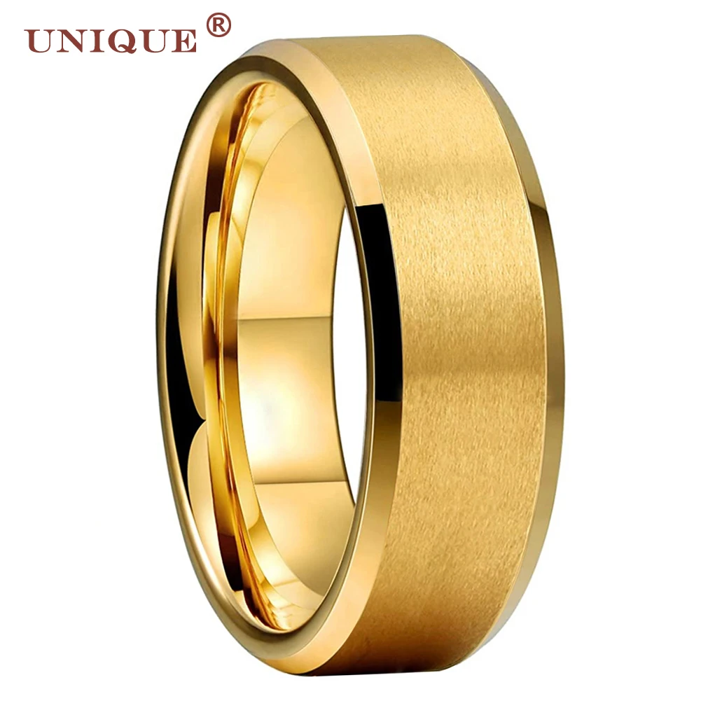 

Unique Jewel 4/6/8 Dropshipping Fashion Tungsten Carbide Ring Wedding Band for Men Women Matte and Brushed Finish Beveled Edges