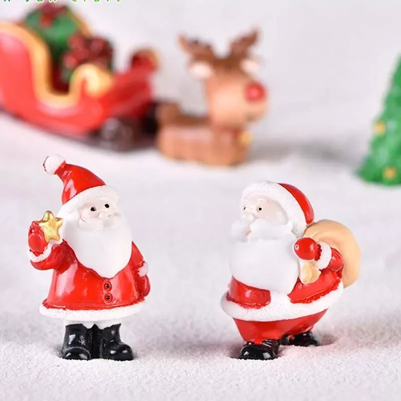 

Christmas Resin Elk Santa Claus Ornaments Merry Christmas Decoration For Home Figurines Miniatures 2022 New Year Xmas Box Decor