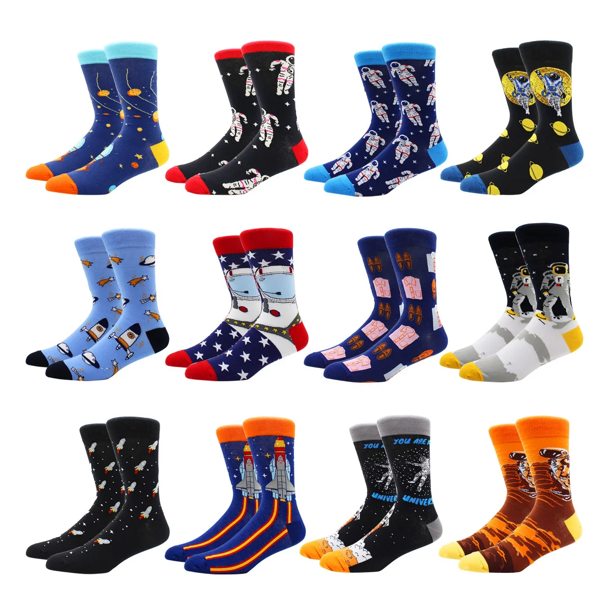 

Унисекс картина стиль астронавт мужские хлопковые счастливые носки Харадзюку красочные Фотообои