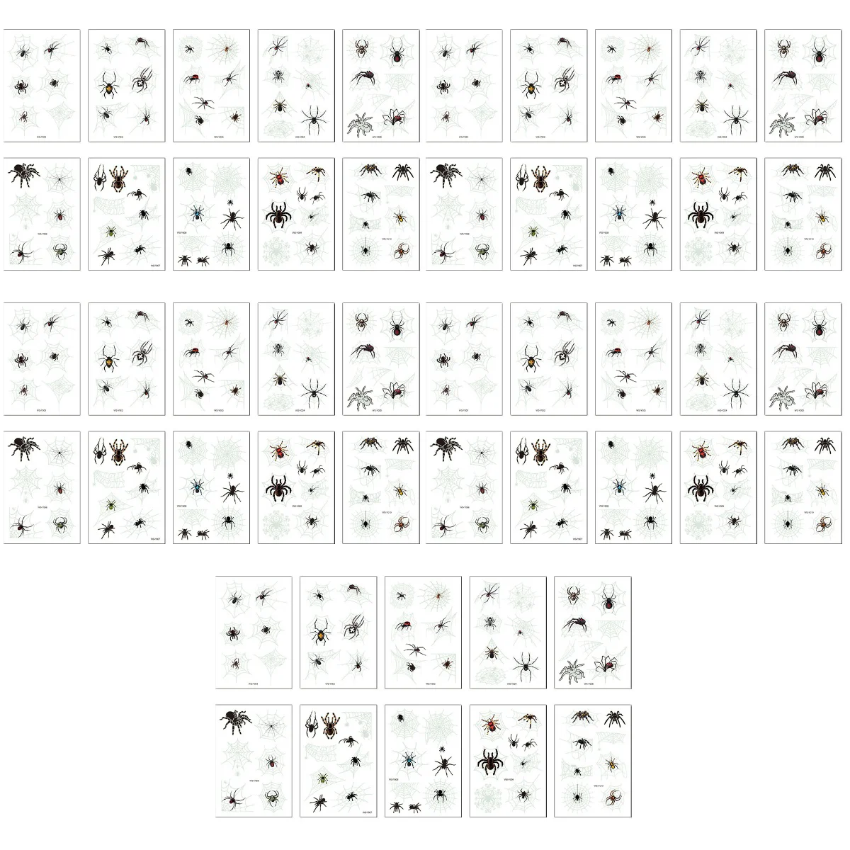 

50 sheets of Spider Web Eye Face Temporary Tattoos Tattoos Decal