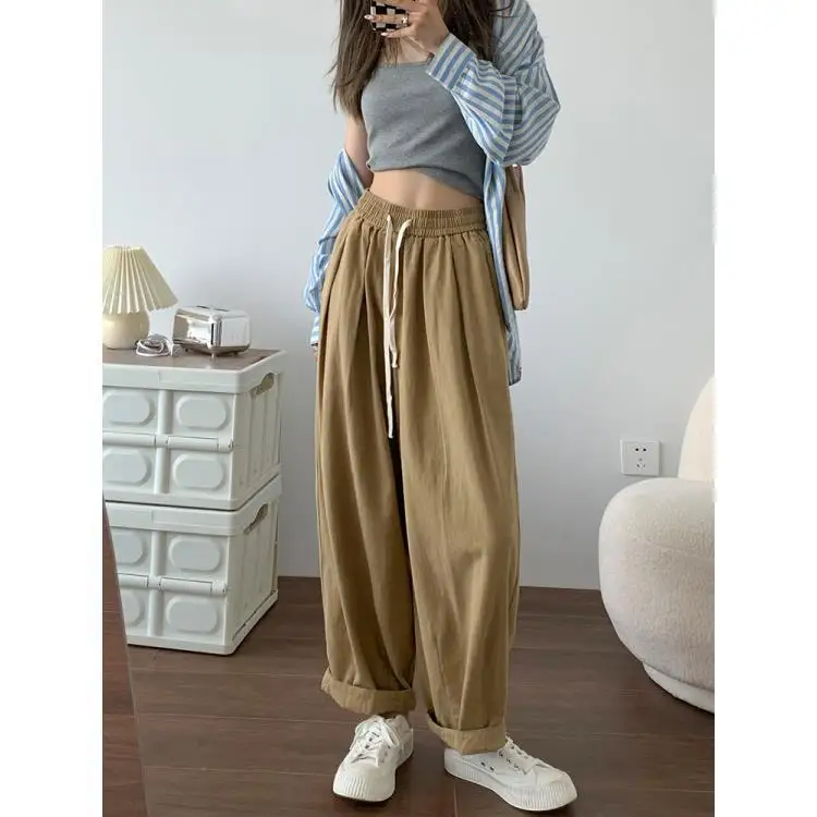 

Casual Baggy Wide Leg Sweatpants 2023 Loose Mid Waist Streetwear Cargo Pants Womens Hippie Joggers Trousers Y2k Clothes A378