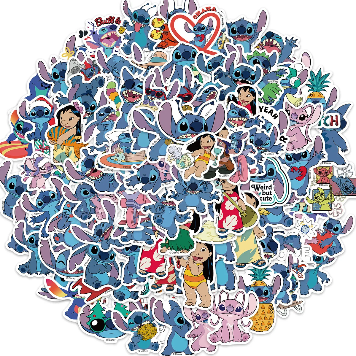 

10/25/50/100Pcs Cute Lilo Stitch Stickers Graffiti for Phone Laptop Scrapbook Skateboard Car Waterproof Cartoon Sticker Toy Gift