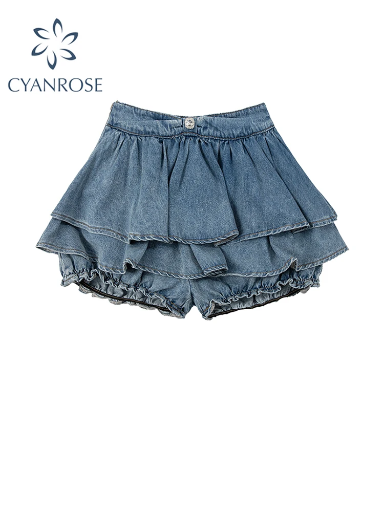 

Женская винтажная джинсовая юбка-трапеция, элегантная голубая мини-юбка в Корейском стиле, элегантная уличная одежда в стиле Харадзюку, Y2k, лето 2023