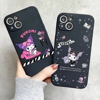 cartoon kuromi phone case for funda iphone 11 12 13 pro max mini x xr xs se 2020 6 7 8 plus celular back soft etui carcasa