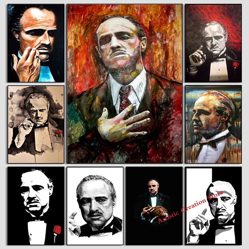 Крестный отец фильм Марлон Брэнди Аль пацино фотообои Искусство Картина на холсте картина для нордической семьи офиса домашний декор Крестный отец фильм Марлон Брэнди Аль пацино фотообои Искусство Картина на холсте картина для нордической семьи офиса домашний декор