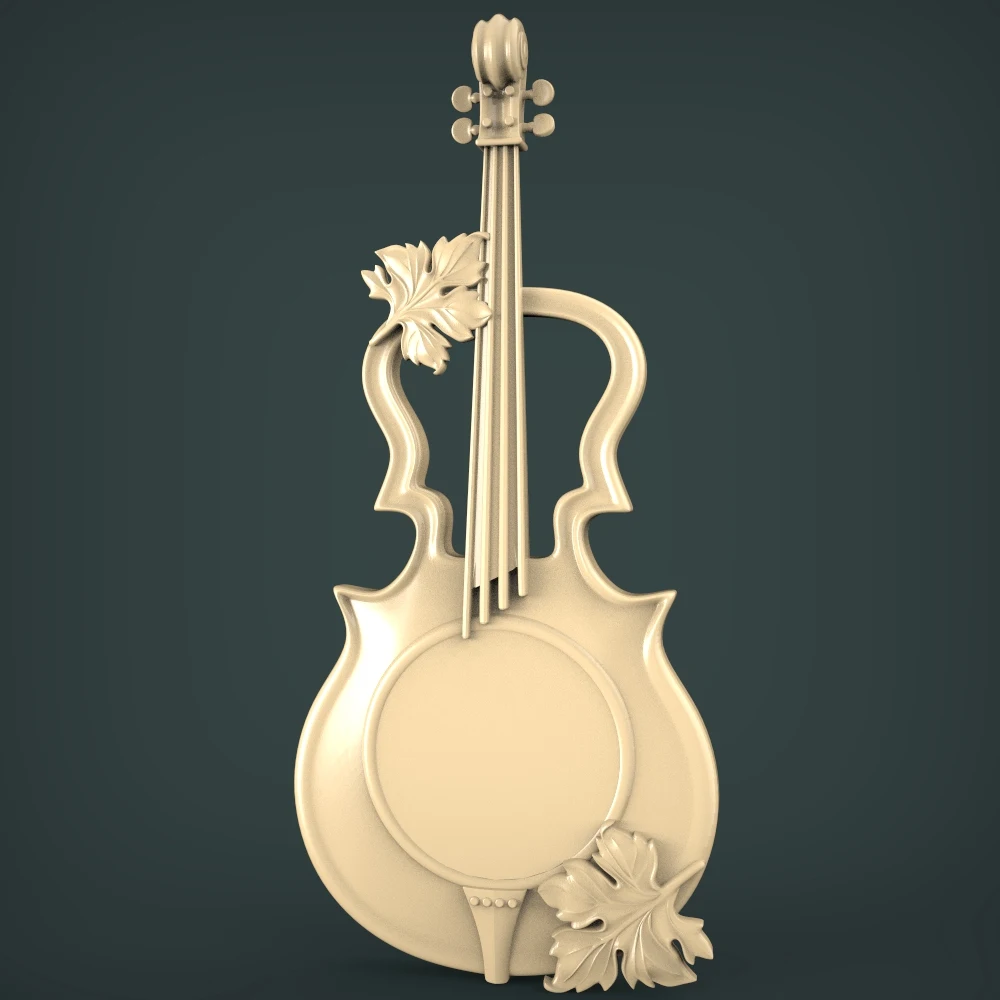 

violin 3D STL Model for CNC Router Engraving & 3D Printing Relief Support ZBrush Artcam Aspire Cut3D