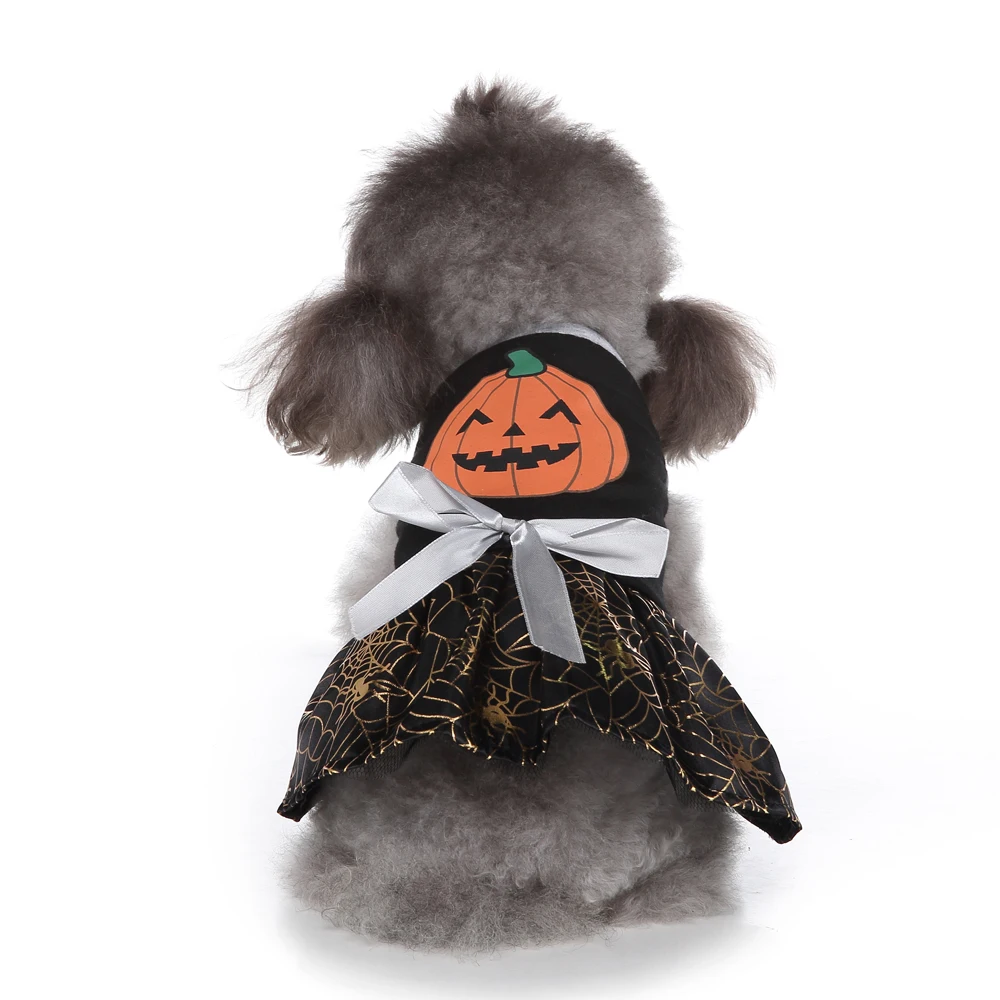 Halloween Christmas Ghost Spider Witch Pumpkin Fall/Winter Cosplay Pet Cat Dog Dress Short Skirt Dress Cute Pomeranian 2022