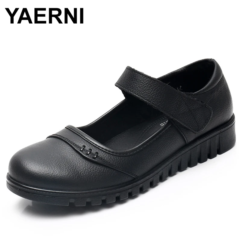 

Leather Women Mary Jane shoes ankle strap round toe slip on breathable comfortable office career party work dress shoes