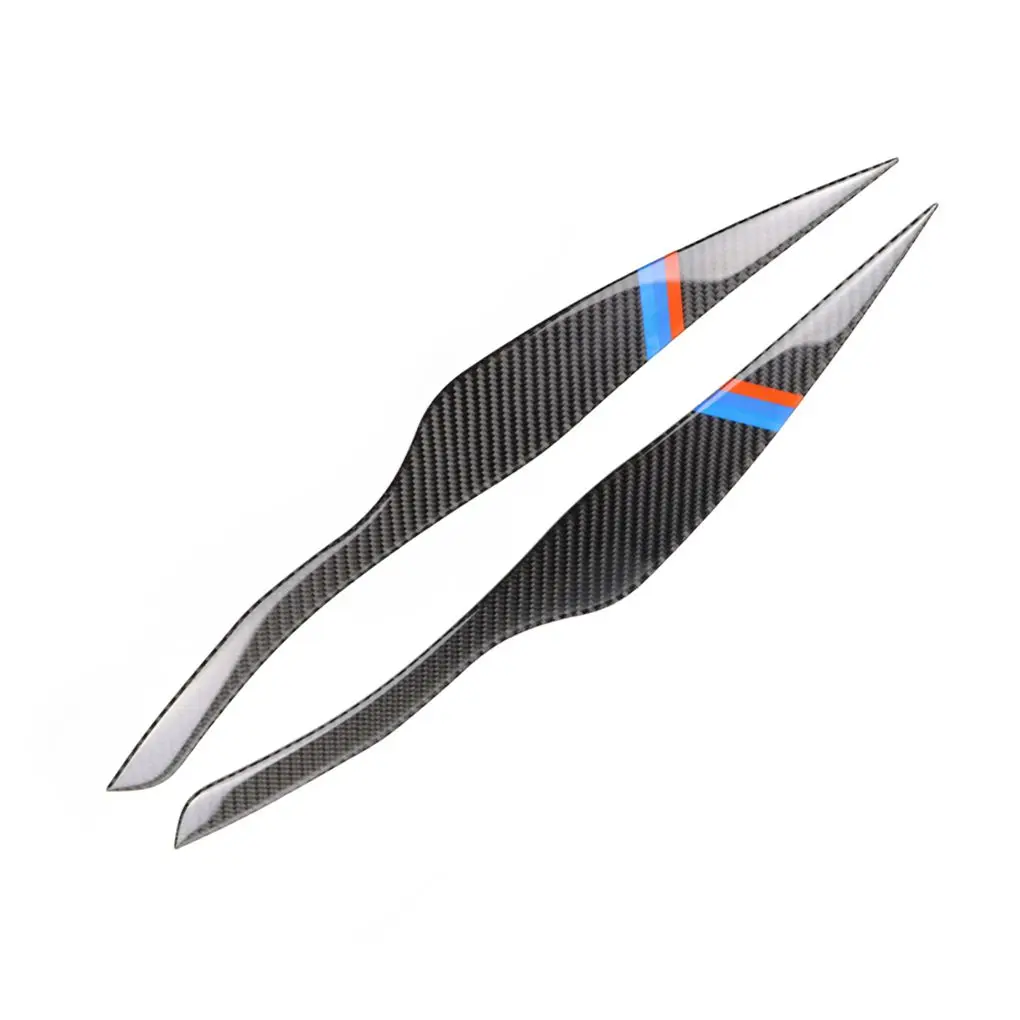 

1Pair Carbon Fiber Headlight Eyebrows Eyelids Sticker Replacement for BMW E90 320i 325i 330i 2005-2012