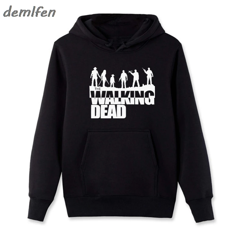 

Fashion Zombies Fight The Dead Fear The Living The Walking Dead Hoodie Men's Fleece Zipper Sweatshirt Casual Tops Hoody Jacket