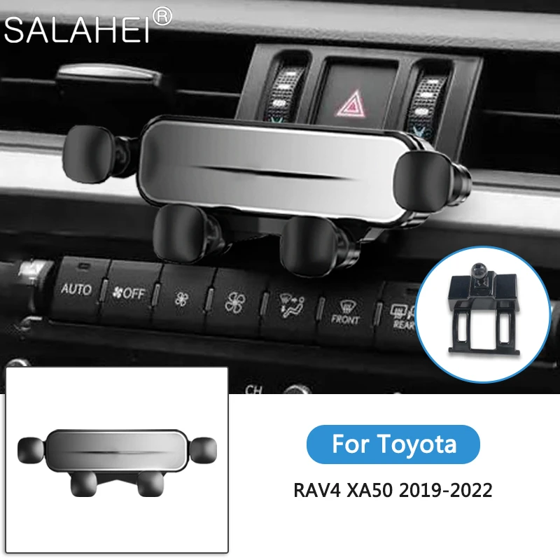 

Gravity Car Mobile Phone Holder For Toyota RAV4 5th XA40 XA50 2017 2019 2021 2022 GPS Stand Rotatable Support Mobile Accessories