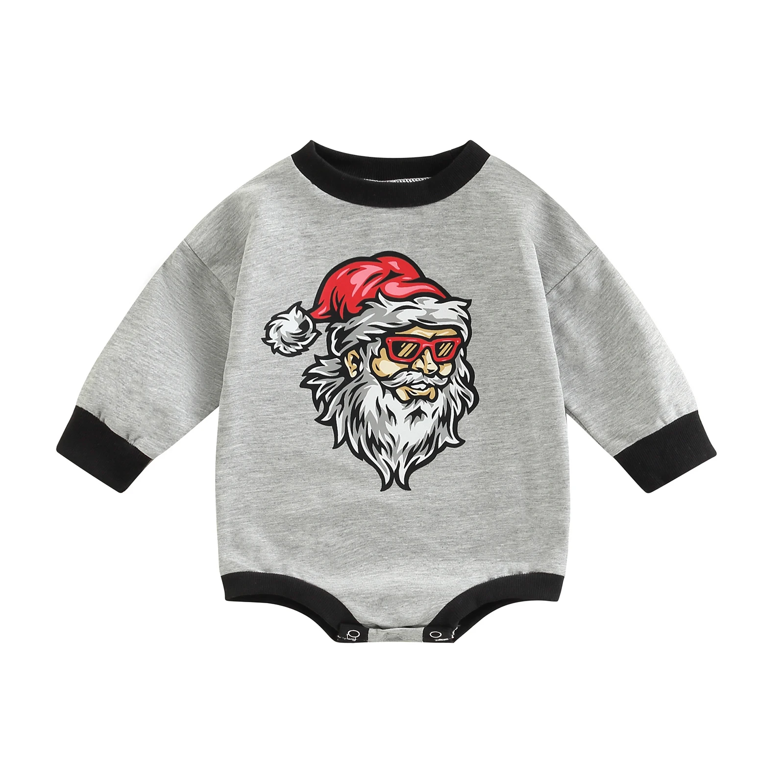 

2022-08-13 Lioraitiin 0-18M Infant Baby Boy Girl Christmas Santa Claus Print Long Sleeve Bodysuit Autumn Clothing