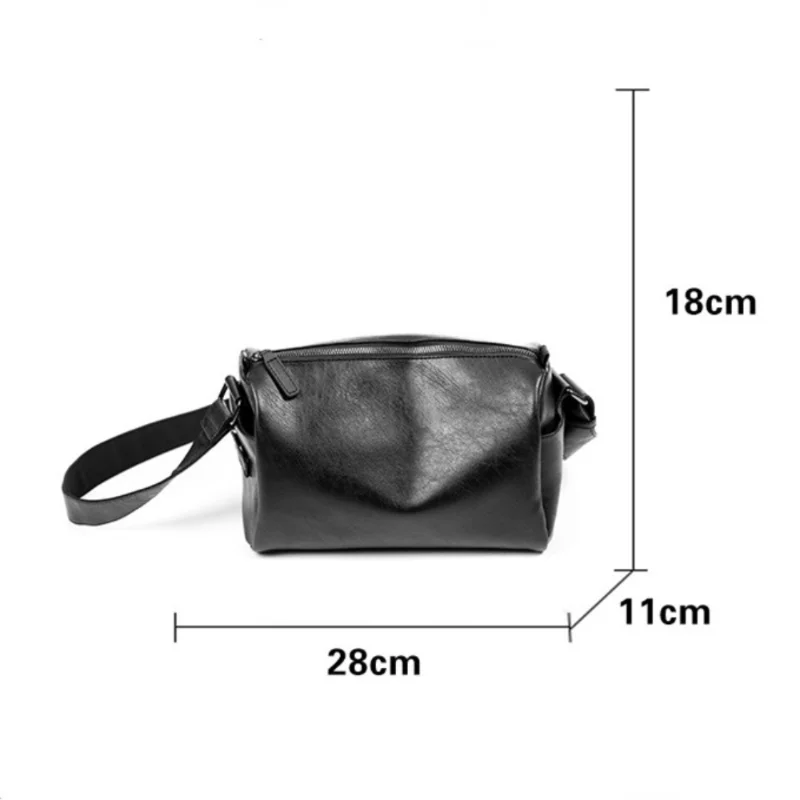 Men's Large Capacity Shoulder Bags Retro Messenger Bag PU Leather Crossbody Bags Korean Tooling Minimalist Shoulder Bags for Men