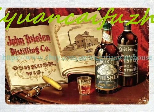 SJKY John Thielen Дистиляционный Ошшко Висконсин виски металлические жестяные таблички