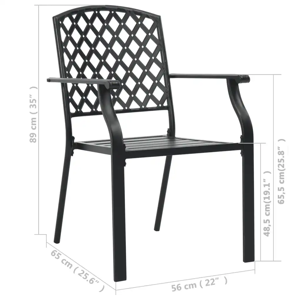 

Outdoor Patio Chairs Deck Porch Outside Furniture Set Balcony Lounge Chair Decor 4 pcs Mesh Design Steel Black