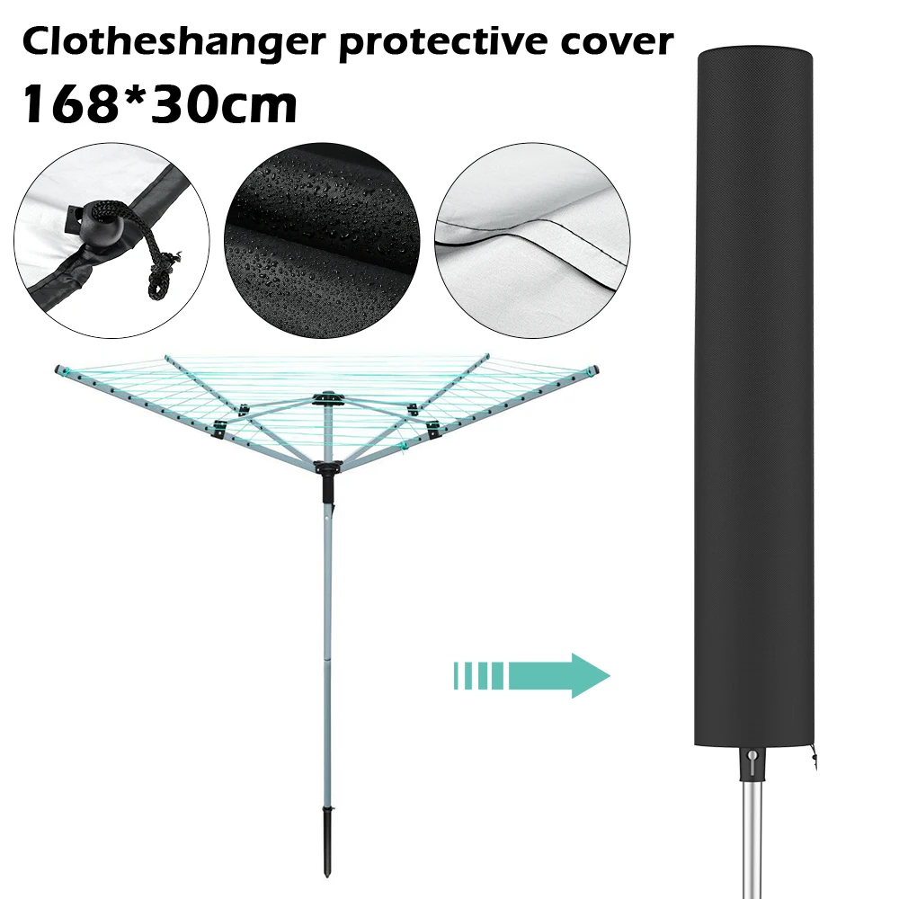 

Multi-function Rotary Clothes Dryer Cover Laundry Rack Protective Case Windproof Clothes Dry Cover Waterproof Adjustable Rope