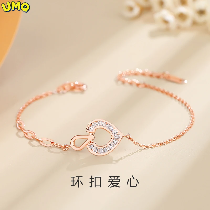 

Новинка 2022, женский браслет-кольцо с любовью, универсальный легкий роскошный светильник из стерлингового серебра, женский браслет из розов...