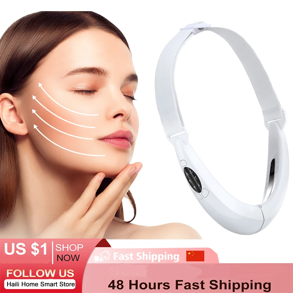 

Facial Lifting Device LED Photon Therapy Facial Slimming Vibration Massager Double Chin V-shaped Cheek Face Lift Belt Machine