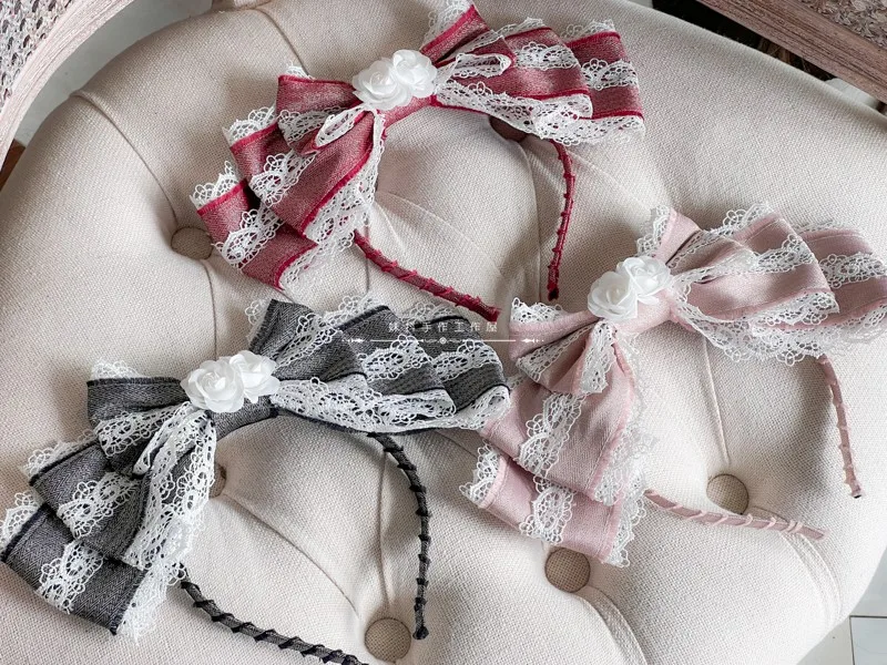 Оригинальная Кружевная повязка на голову ручной работы в стиле &quotЛолита&quot Kc