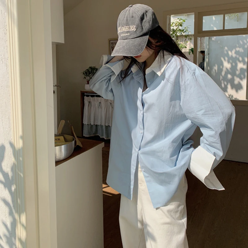 Модный дизайн лоскутные рубашки женские корейские свободные блузки