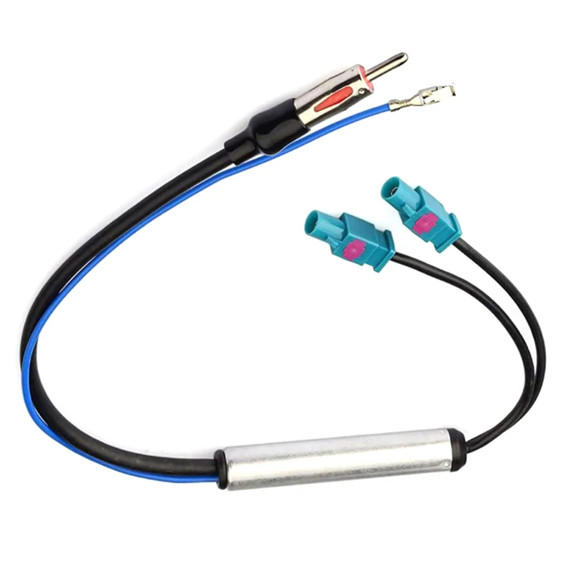 

Автомобильная стереосистема FM AM Антенна Усилитель сигнала Усилитель двойной Fakra Разъем DIN конвертер адаптер для Volkswagen Audi VW Skoda BMW