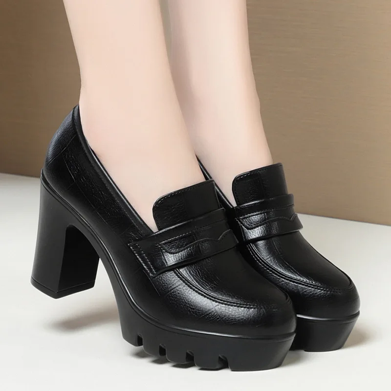 6 5 см 8 модные удобные черные мягкие кожаные туфли с глубоким носком Весна 2024 на