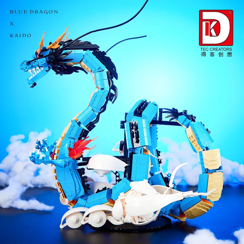 Конструктор Kaido Голубой дракон цельный кубик аниме модель MOC в сборе 3d-фигурки