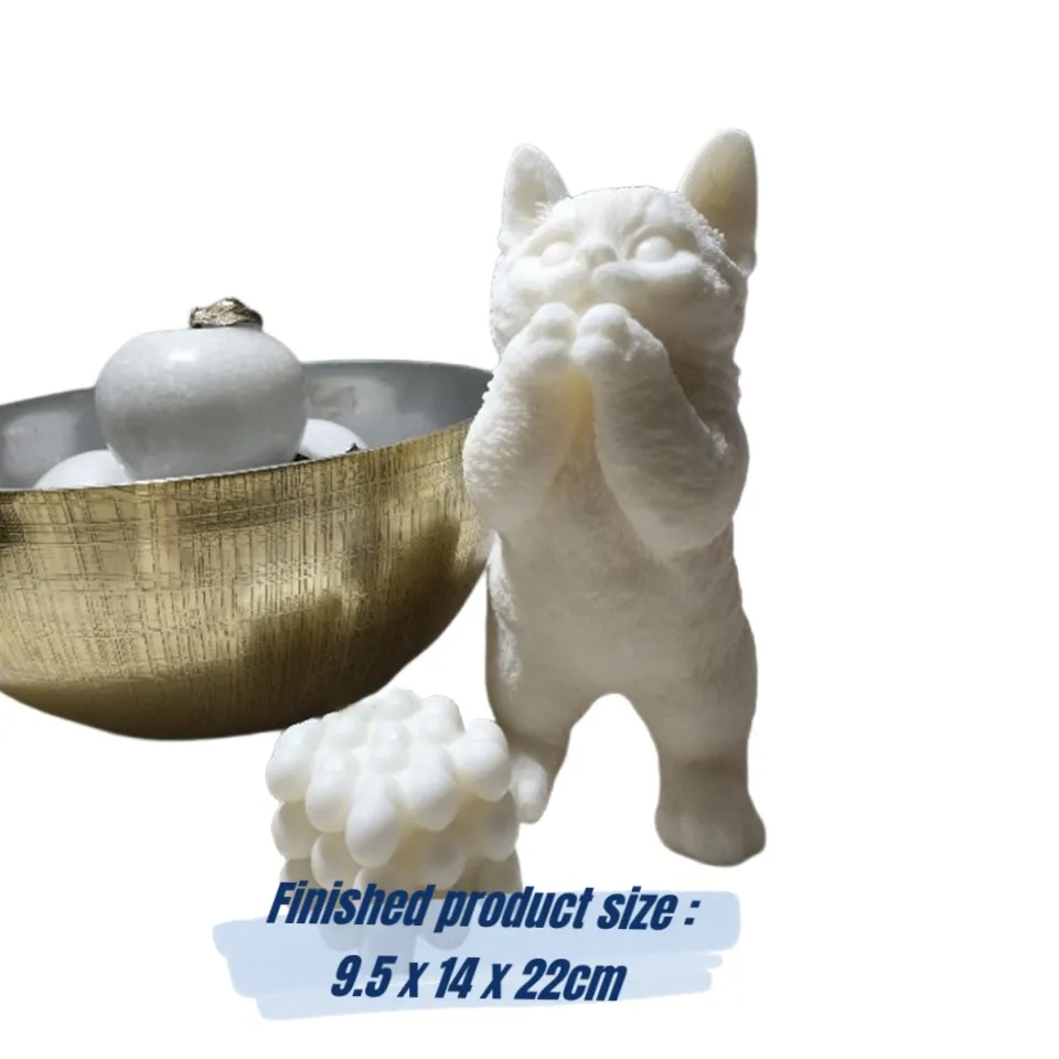 

Standing Cat Silicone Mold Animal Soy Wax Candle Silicone Mould Cats Lover Home Decor Gift Gypsum Cement Large Mold 9.5x14x22cm