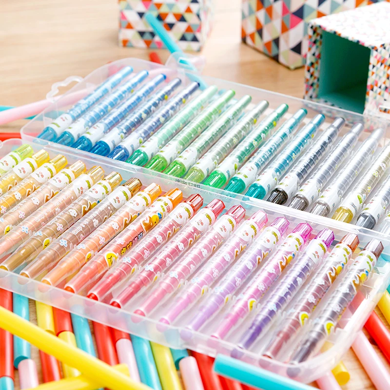 

Pens Painting Drawing 12/18/24/36 Sets Colors Not Children Tools Rotating Creative Stationery Dirty Crayons Cartoon Hand Student