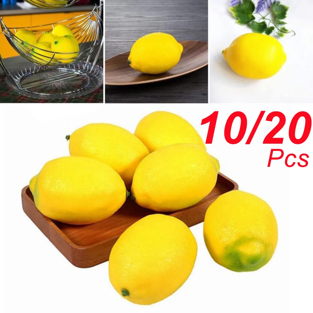 

10/20pcs Lemons Lime Foam Artificial Fruit Lemon Simulation Lifelike Small Lemon Faux Fruit Imitation DIY Model Party Decor