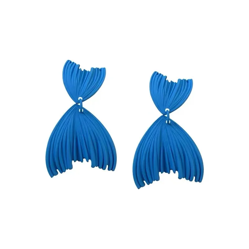 

Metal Spray Paint Color Long Tail Earrings Retro Fashion Personality Exaggerated Euramerican Style Big Earrings Women Jewelry